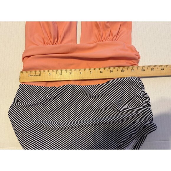 Cupshe Keeping You Accompanied PeachStripe One Piece Padded Swimsuit Size Small - Picture 11 of 13